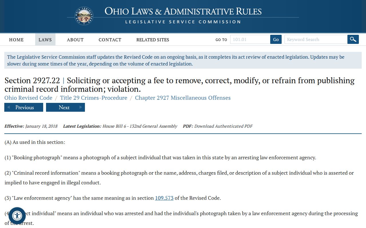 Ohio anti-pay-to-remove law affecting Van Wert County release mugshots